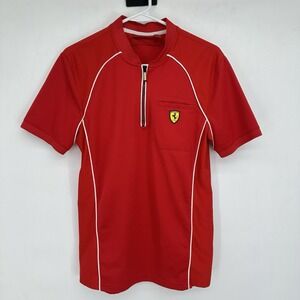 Ferrari Scuderia Men's Red Racing Zip Shirt Official Licensed Product Size S